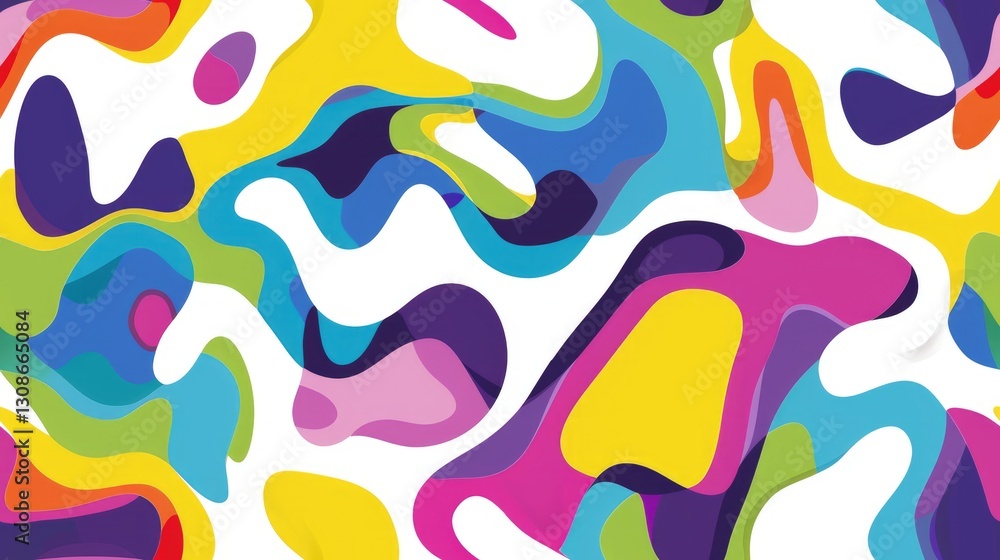 Poster colorful abstract shapes in a fluid pattern. background image of colorful liquid pattern with white 