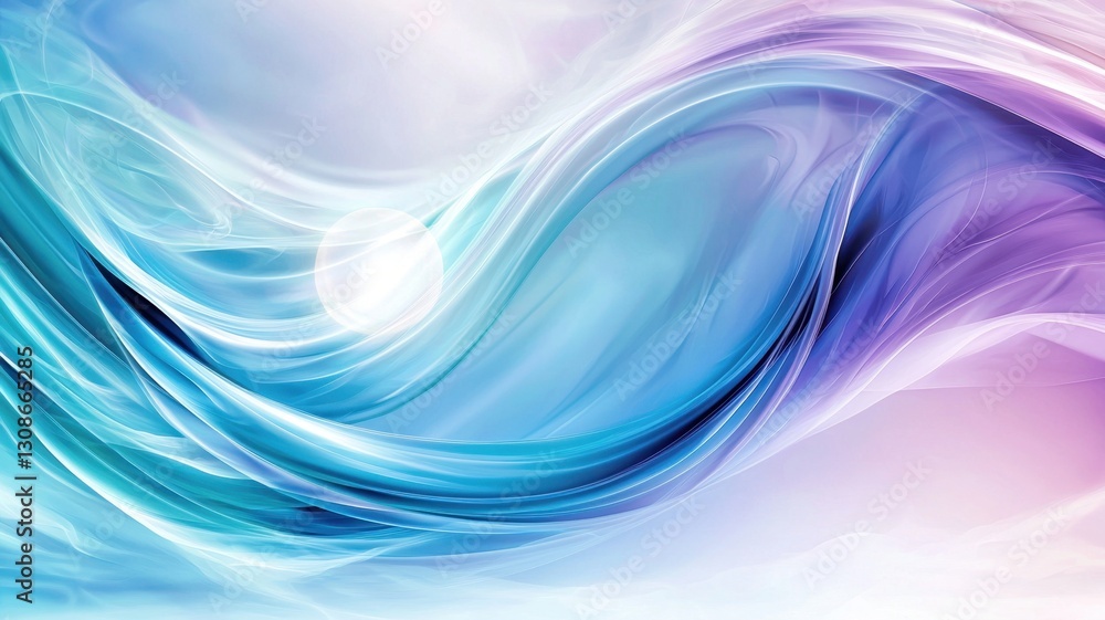 Poster smooth abstract blurred blue and purple curve white swirling circular shape creating modern abstract