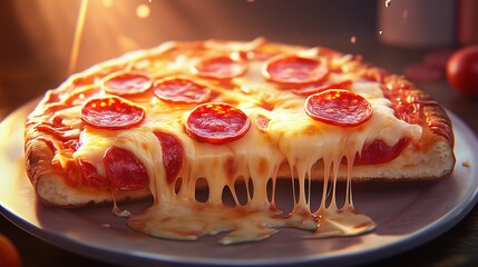 pizza with salami and cheese
