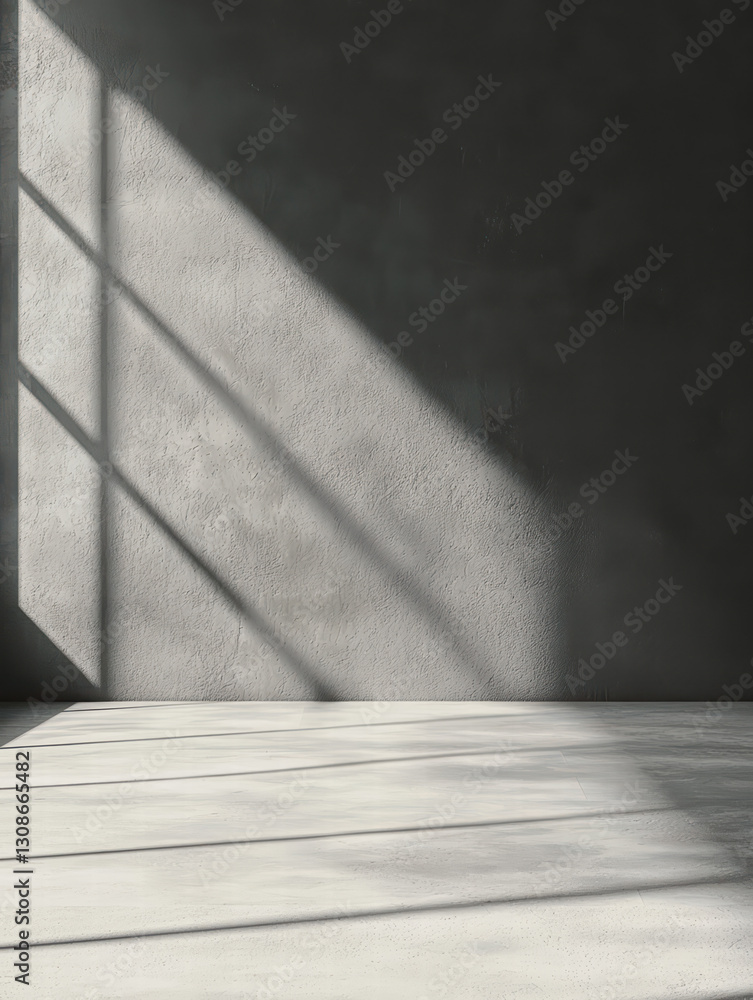 Aufkleber shadows on wall: a play of light and shadow across a neutral surface, creating a minimalist and mode