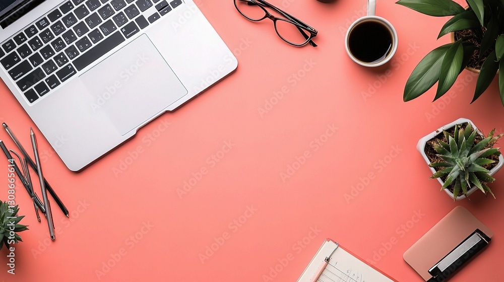 Poster modern creative digital workspace with abstract design elements