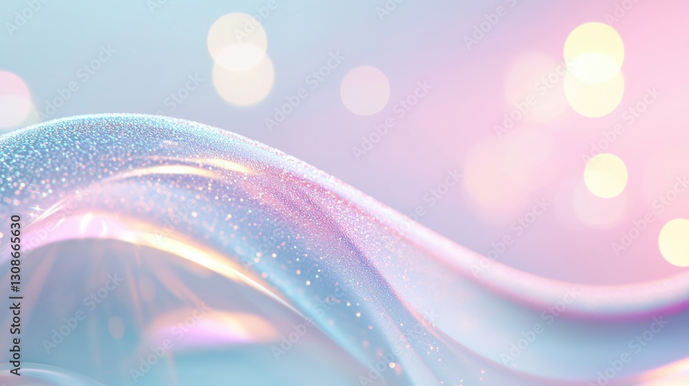 Poster abstract iridescent holographic wave crystal glass plates reflecting prismatic colors against gradie