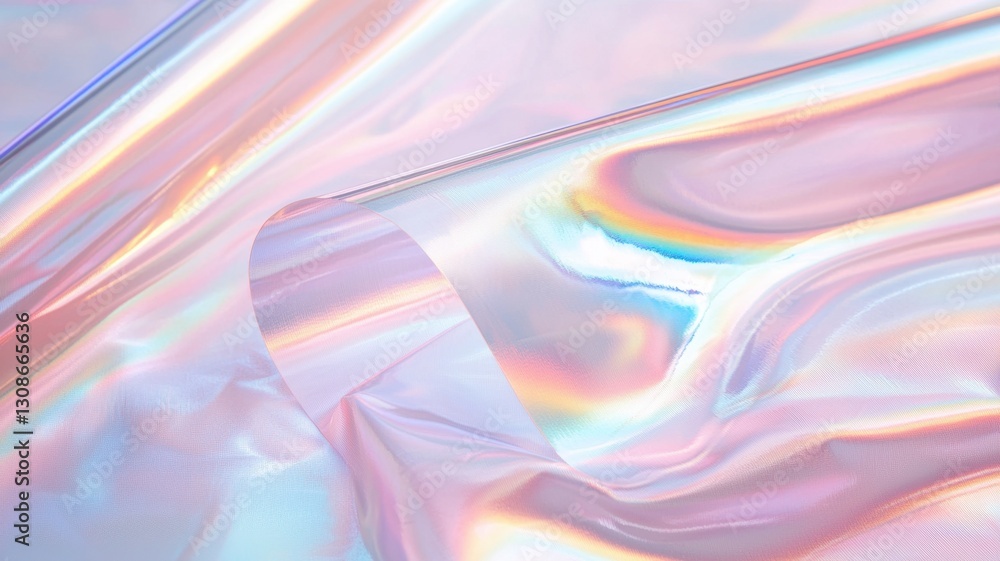 Poster abstract iridescent holographic crystal glass plates reflecting prismatic colors against gradient ba
