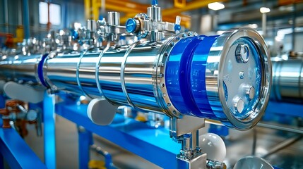 Fototapeta premium Industrial Stainless Steel Pipe System - Industrial Design