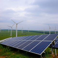 Solar photovoltaic panels and wind power generation