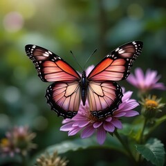 Obraz premium butterfly on pink flower
