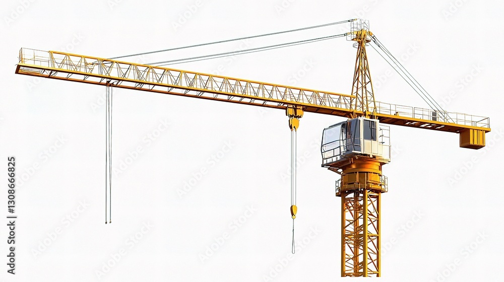 Poster construction crane with transparent background for design use
