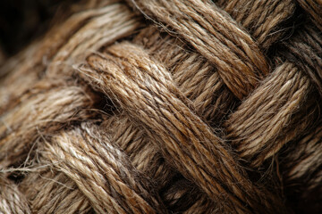 Fototapeta premium Close-up of intricately woven, natural brown fibers, showcasing texture and detail.