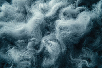 Obraz premium A close-up shot of soft, textured, bluish-grey wool fibers.