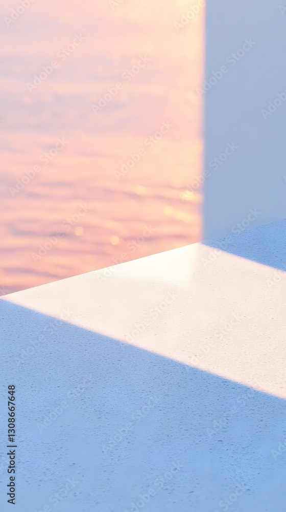 Poster abstract architectural composition with light and shadow interaction on surfaces