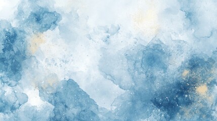 Fototapeta premium A refined combination of watercolor blues, golden highlights, and marble textures, creating a chic and timeless background