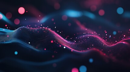 Abstract Technology Design with Flowing Lines and Data Visualization