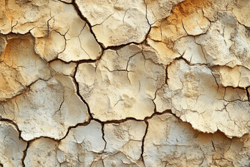 Fototapeta premium Cracked, dry earth texture showing drought, aridity, and desertification.