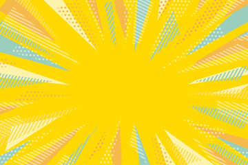 ポップな集中線の背景イラスト