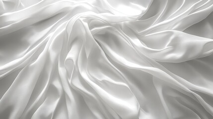 Obraz premium Elegant flowing white silk fabric with soft drapes and light texture