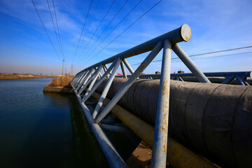 Oil pipelines and valves, industrial equipment