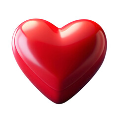 Obraz premium A vibrant, glossy red heart, rendered with a smooth, polished surface