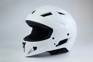 Fototapeta premium White Motorcycle Helmet for Studio Shot. (2)