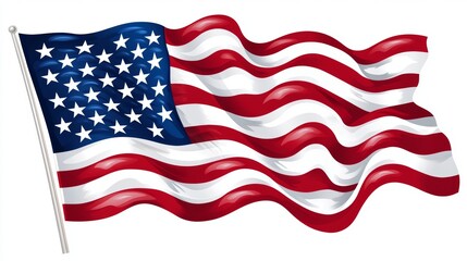 Fototapeta premium American flags are flown on Memorial Day, the Fourth of July, Labor Day, and Independence Day. 