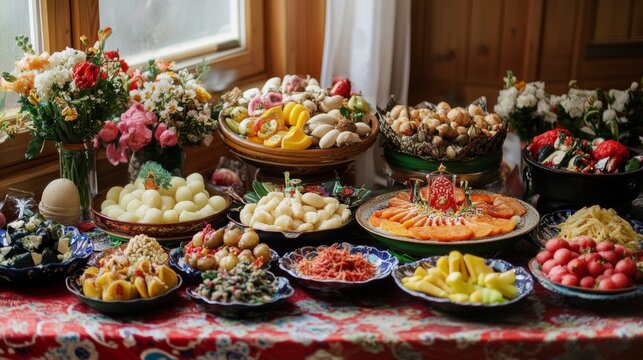 February 24th, 2025, in Russia:  Items for a Korean baby's first birthday (asyandi) party and related rituals.
