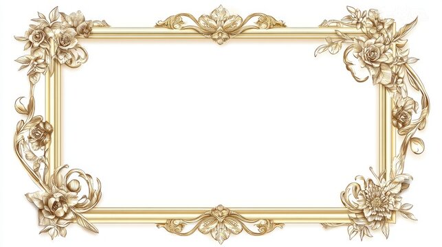 Pretty gold picture frames with Thai-inspired floral corners.  These vector designs are perfect for adding a vintage touch to your photos.
