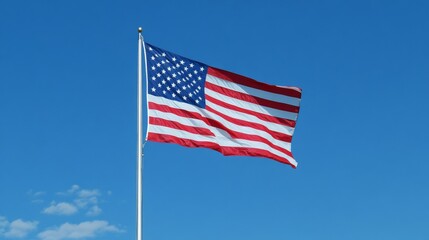 The American flag flew proudly on Independence Day.
