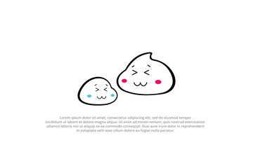 cute bun character logo illustration