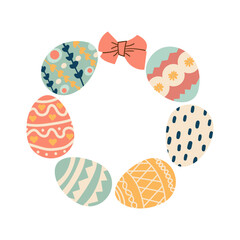 Easter eggs. Seamless vector background with colorful Easter eggs. Happy Easter. Eggs for Easter holidays design concept. Vector Illustration flat style design for invitations, prints, wrapping paper