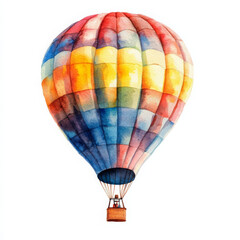 Watercolor balloon drifts playfully, joyfully up into air