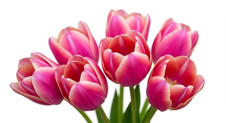 Obraz premium Vibrant Pink Tulips Bloom Brightly. AI Generated