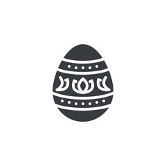 Decorated egg with patterns vector icon