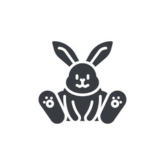 A cute rabbit sitting vector icon