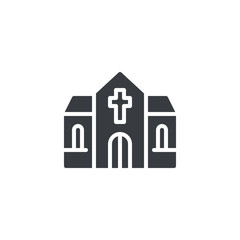 Church building with a cross vector icon