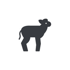 A small lamb standing vector icon