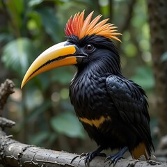 yellow billed hornbill in zoo