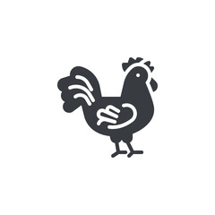 A rooster crowing vector icon