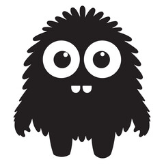 Silhouette Monster Black and White Vector Illustration for Halloween