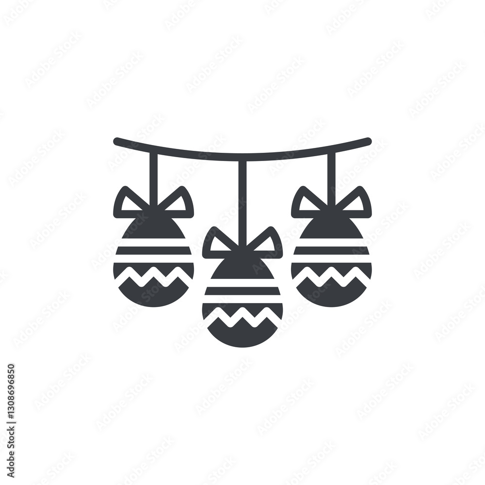 Poster a string of hanging eggs vector icon