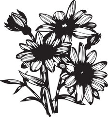 April month flowers silhouette design vector