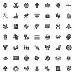Fototapeta premium Happy Easter vector icons set