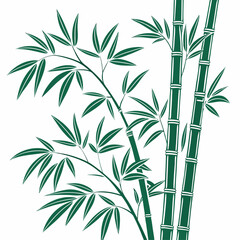 Bamboo plant silhouette vector illustration, tropical greenery with leaves, nature and zen design concept, eco-friendly symbol of growth and tranquility
