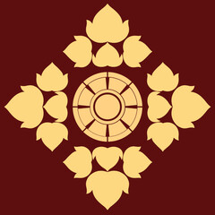 Seamless Pattern of Traditional Songket Fabric on red background. South Sumatra indonesia Cultural Textile Illustration