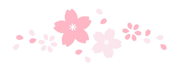 Sakura Flower and Petal Set Soft pink cherry blossom clipart. Perfect for designs, scrapbooking, invitations, branding, and decorations. Includes editable vector flowers and petals with soft gradient.