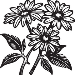 April month flowers silhouette design vector