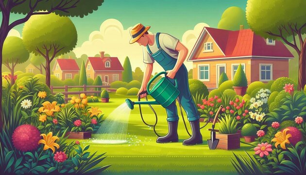 Gardening Tend to outdoor spaces by watering plants weeding prun