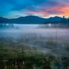 morning mist over the river
