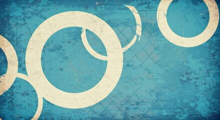 Abstract Blue Circles Vintage Texture Design. AI Generated