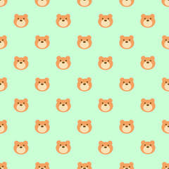 Obraz premium Cute Bear Vector Seamless Pattern Digital Paper – Adorable Cartoon Teddy Bears Background, Kids Nursery Animal Print, Hand-Drawn Forest Wildlife Design for Scrapbooking, Fabric, Wallpaper, and Crafts
