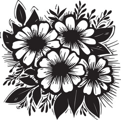 April month flowers silhouette design vector