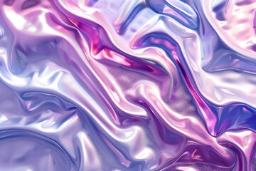 Fototapeta premium Shiny metallic fabric in blue, gold, and copper tones, creating a luxurious and vibrant texture.